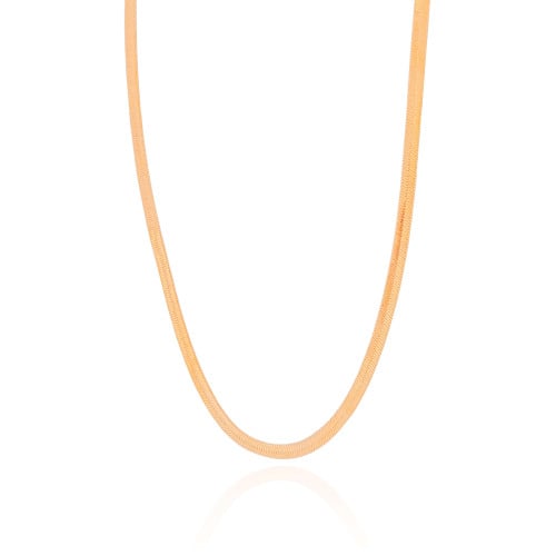 Choker Malha Fita 3 mm Banhado a Ouro 18K