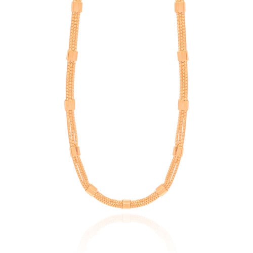 Choker Veneziana Tripla Detalhada Banhado a Ouro 18K
