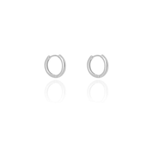 Brinco Argola Click Lisa 1.4 cm Ródio Branco