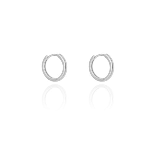 Brinco Argola Click Lisa 1.6 cm Ródio Branco