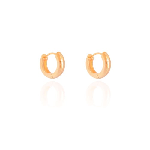Brinco Argola Click Lisa 1.7 cm Banhado a Ouro 18K