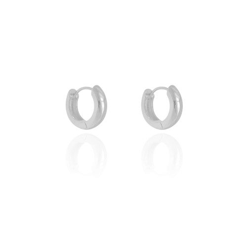 Brinco Argola Click Lisa 1.7 cm Ródio Branco