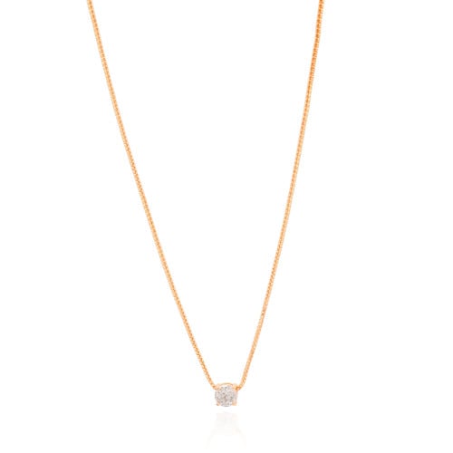 Gargantilha Veneziana Ponto de Luz Cristal 5 mm Banhado a Ouro 18K - 45 cm