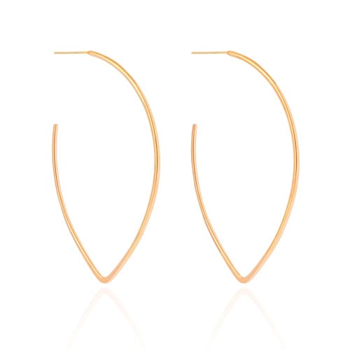 Brinco Elíptico Fio 7.1 cm Banhado a Ouro 18K