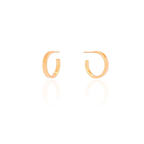 Brinco Argola Reta Lisa 1.9 cm Banhado a Ouro 18K