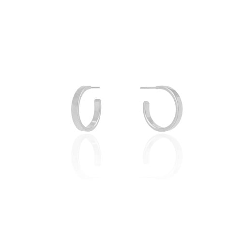 Brinco Argola Reta Lisa 1.9 cm Ródio Branco