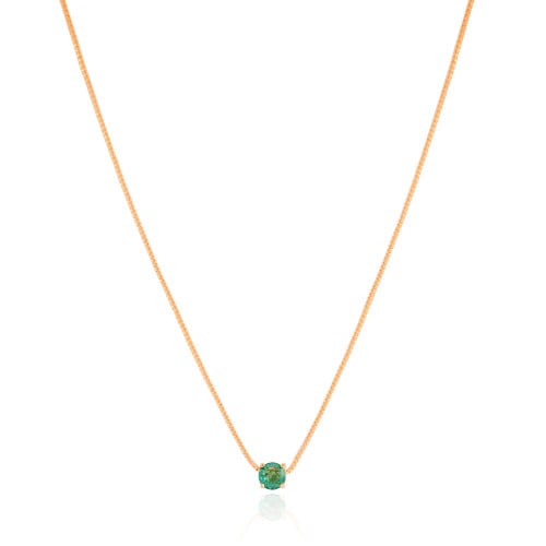 Gargantilha Veneziana Ponto de Luz Turmalina 5 mm Banhado a Ouro 18K - 45 cm