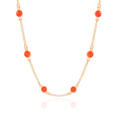 Choker Pontos de Luz Laranja 6 mm Banhado a Ouro 18K