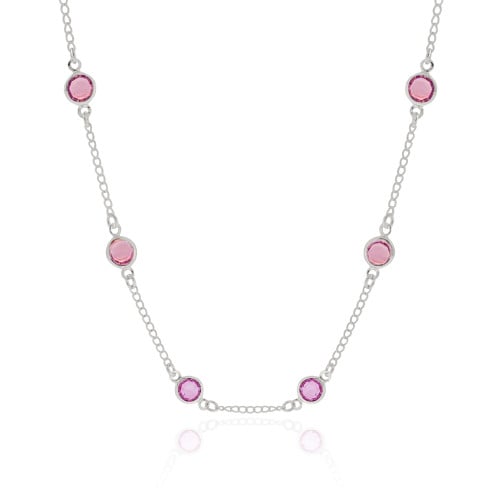 Choker Pontos de Luz Ametista 6 mm Ródio Branco