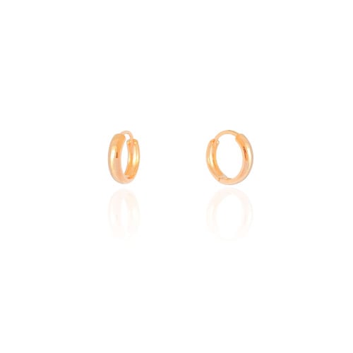 Brinco Argola Click Lisa 1.4 cm Banhado a Ouro 18K