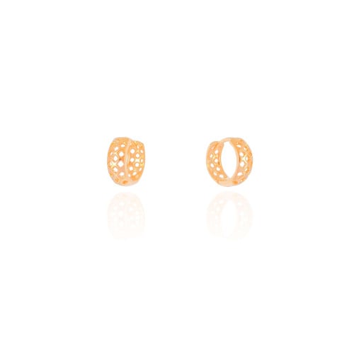 Brinco Argola Click Tela 1.3 cm Banhado a Ouro 18K