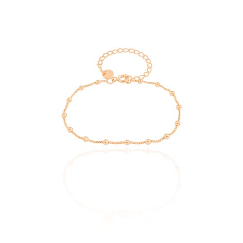 Pulseira Infantil Veneziana Bolinhas Banhado a Ouro 18K