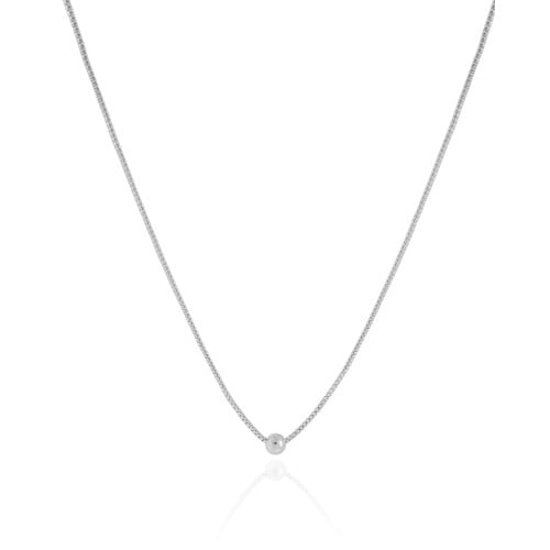 Gargantilha Infantil Veneziana Bolinha Lisa 4 mm Ródio Branco