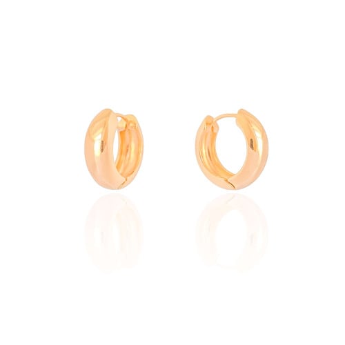 Brinco Argola Click Lisa 2.2 cm Banhado a Ouro 18K