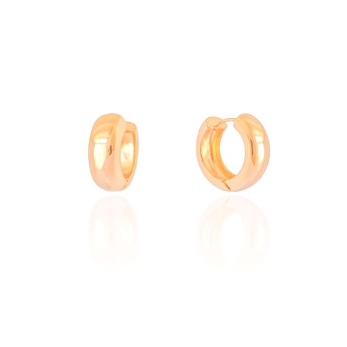Brinco Argola Click Reta Lisa 2.2 cm Banhado a Ouro 18K