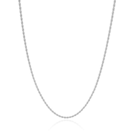 Gargantilha Cordão Baiano 1.5 mm Ródio Branco - 45 cm