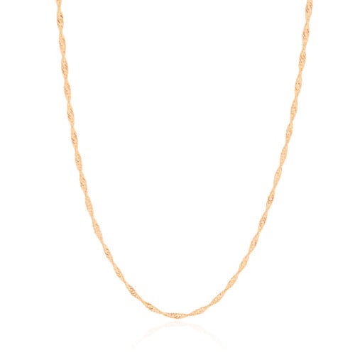 Gargantilha Longa Singapura 2 mm Banhado a Ouro 18K - 80 cm
