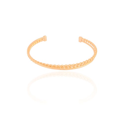 Bracelete Entrelaçado Detalhado 5 mm Banhado a Ouro 18K