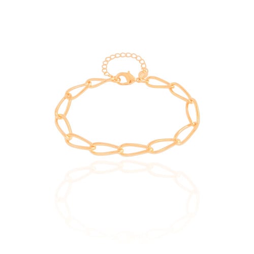 Pulseira Elos 6 mm Banhado a Ouro 18K