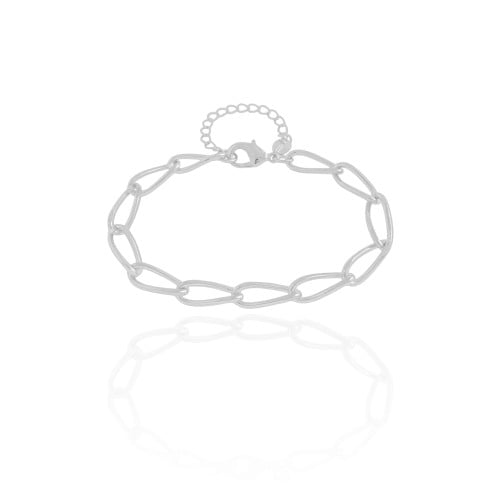 Pulseira Elos 6 mm Ródio Branco