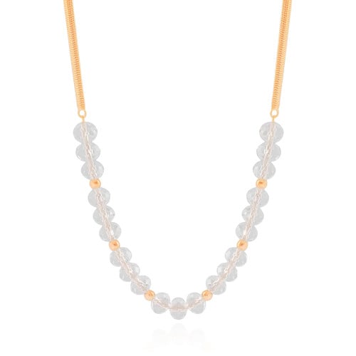 Gargantilha Snake Cristais Banhado a Ouro 18K - 40 cm