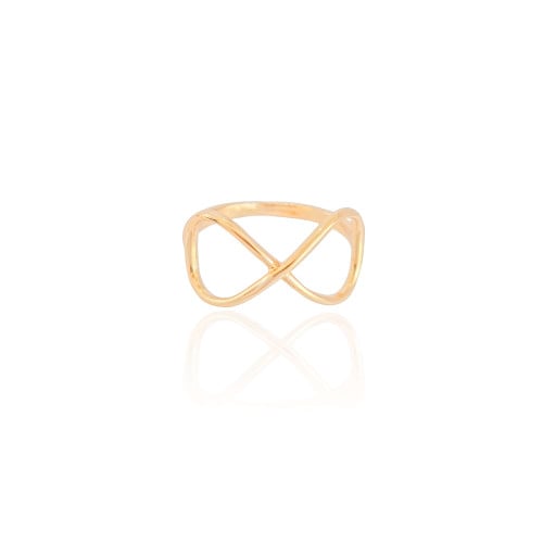 Anel Infinito Tamanho 19 Banhado a Ouro 18K