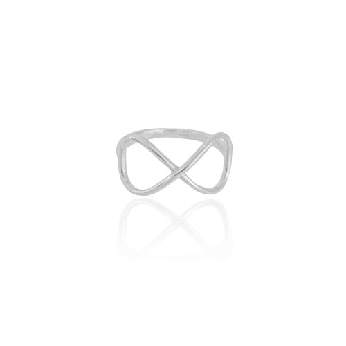 Anel Infinito Tamanho 19 Ródio Branco