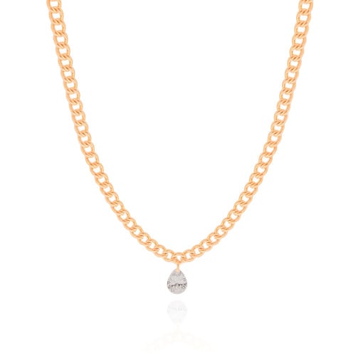 Choker Grumet Gota Cristal Banhado a Ouro 18K