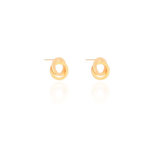 Brinco Círculos Entrelaçados 1.3 cm Banhado a Ouro 18K