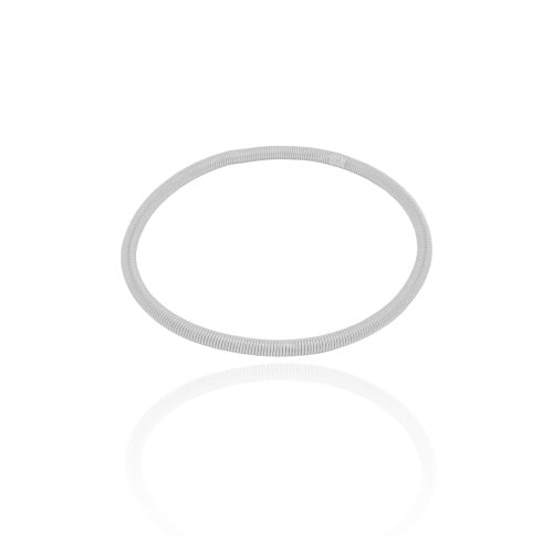 Bracelete Mola Rabo de Rato 3 mm Ródio Branco