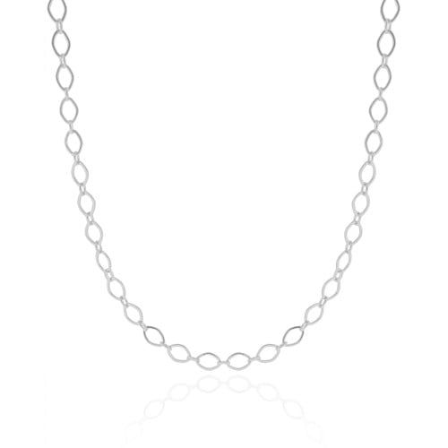 Choker Elos Losango 4 mm Ródio Branco