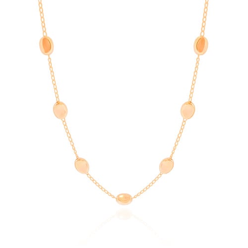 Choker Elos Ovais Lisos Banhado a Ouro 18K