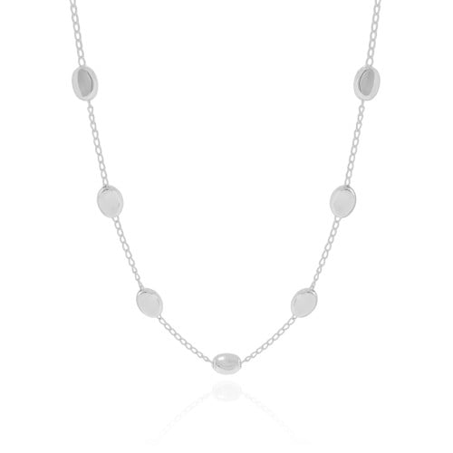Choker Elos Ovais Lisos Ródio Branco