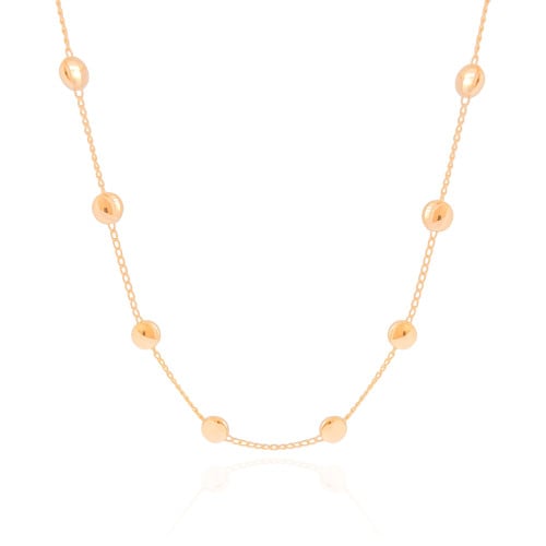 Choker Elos Bolas Achatadas Banhado a Ouro 18K