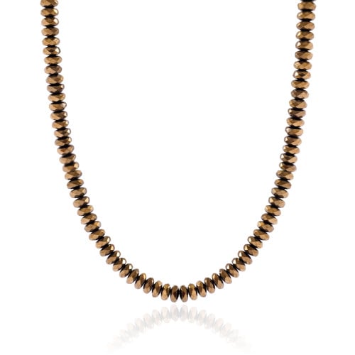 Choker Hematita Dourada 6 mm Banhado a Ouro 18K