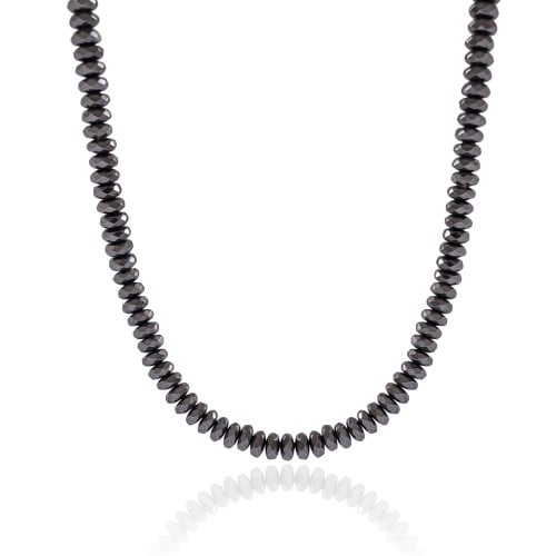 Choker Hematita Grafite 6 mm Banhado a Ouro 18K