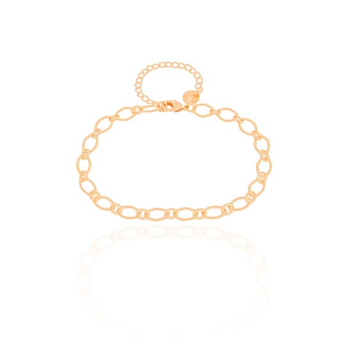 Pulseira Elos Losango 5 mm Banhado a Ouro 18K