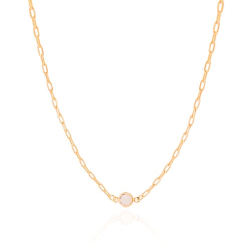 Choker Elos Ponto de Luz Cristal 6 mm Banhado a Ouro 18K