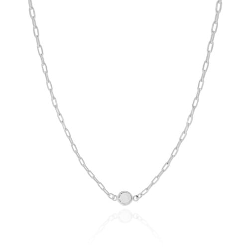 Choker Elos Ponto de Luz Cristal 6 mm Ródio Branco