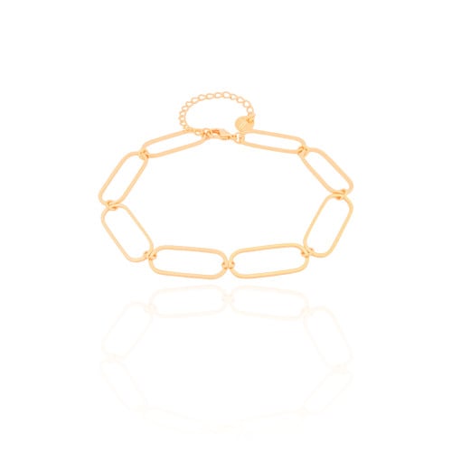 Pulseira Elos Ovais 8 mm Banhado a Ouro 18K