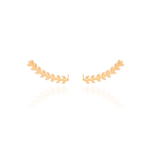 Ear Cuff Folhas 2.8 cm Banhado a Ouro 18K