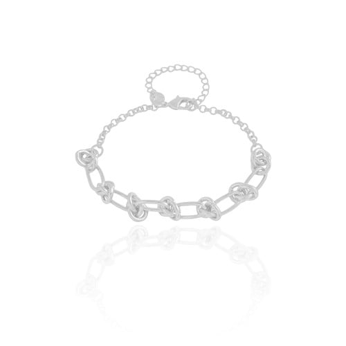 Pulseira Elos Nó Ródio Branco