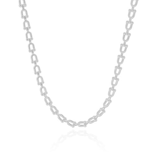 Choker Elos em U 5 mm Ródio Branco
