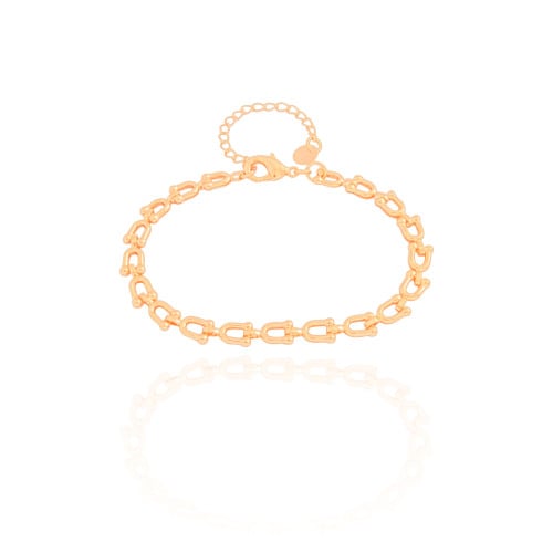 Pulseira Elos em U 5 mm Banhado a Ouro 18K