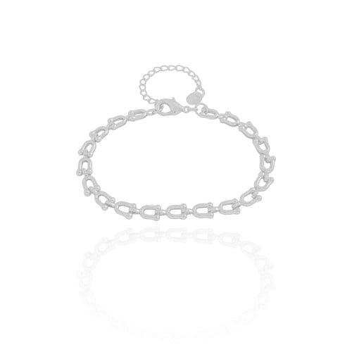 Pulseira Elos em U 5 mm Ródio Branco