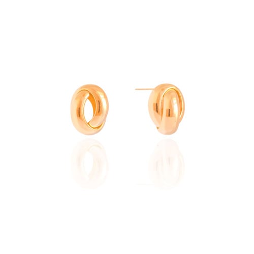 Brinco Nó Liso 1.9 cm Banhado a Ouro 18K