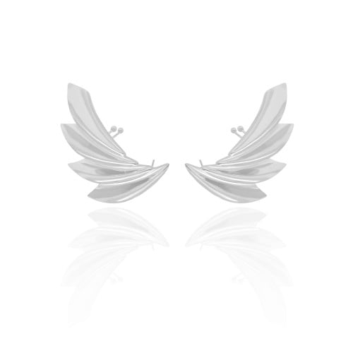 Ear Cuff Asa Lisa 4.5 cm Ródio Branco