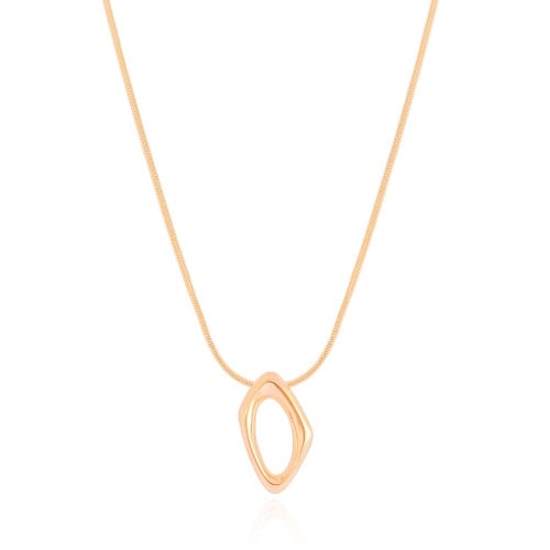 Gargantilha Rabo de Rato Pingente Orgânico Banhado a Ouro 18K - 40 cm