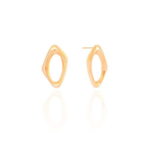 Brinco Orgânico Vazado 2.5 cm Banhado a Ouro 18K