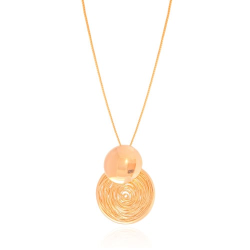 Gargantilha Veneziana Redondo Fios Espiral Banhado a Ouro 18K - 45 cm